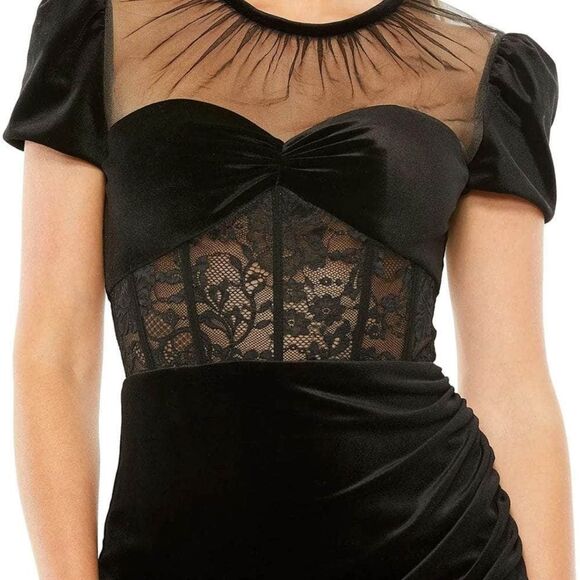 NWT Mac Duggal 20742 - Illusion Jewel Evening Dress Size 0 - Picture 4 of 6